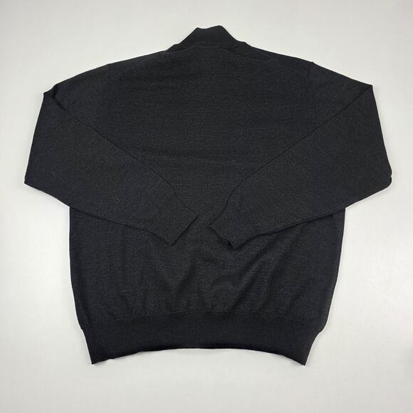 Saks Fifth Avenue Sweater Mens XL Half Zip Mock Neck Merino Blend Made in Italy - Picture 9 of 10